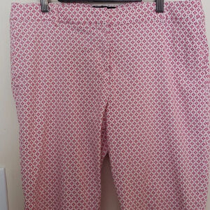 Cynthia Rowley Pink & White Medallion Print Pants
